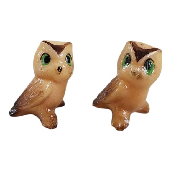 Vintage Mini Owl Figurine Lot of 4 – Ceramic Owls, 1975 George Good + Unmarked - Picture 2 of 6